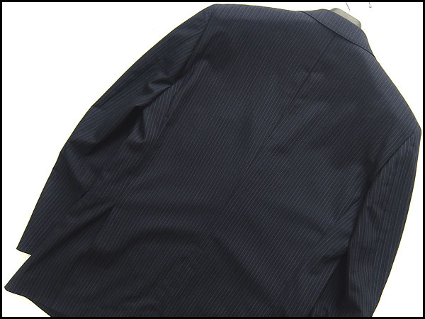 訳有 ビサルノ 清涼背抜きピンストライプスーツA7/94濃紺★22521