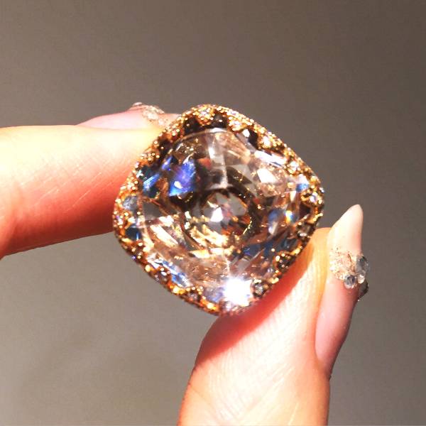 K18 PG クォーツ　ダイヤ　リング　検索マリーエレーヌ