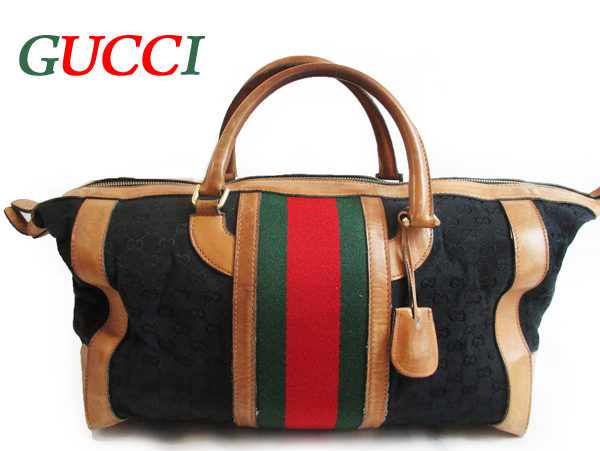 オールドグッチ ボストンバッグ GG柄 シェリーライン GUCCI 北β かばん 