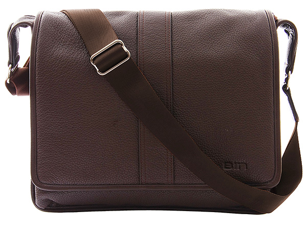 手触り良い 上質牛革本革レザー メンズ 蓋付き ショルダーバッグ