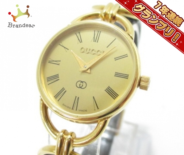 美品■GUCCI(グッチ) 腕時計 6000 レディース 革ベルト ゴールド