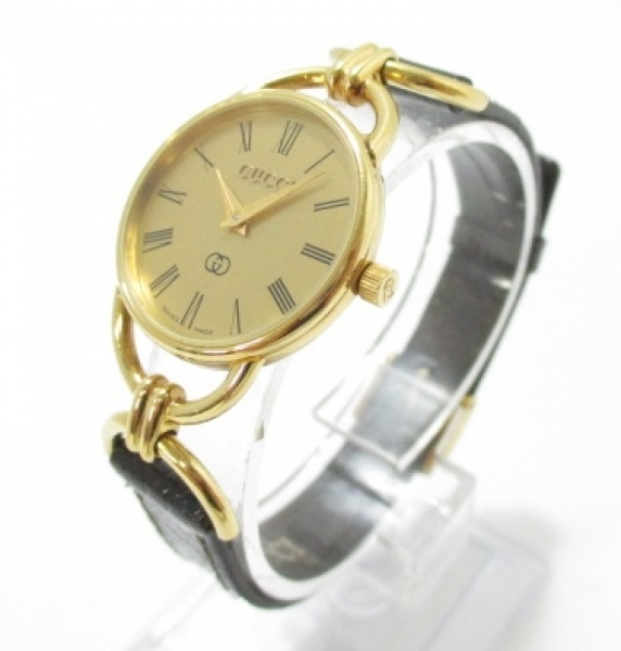 美品■GUCCI(グッチ) 腕時計 6000 レディース 革ベルト ゴールド