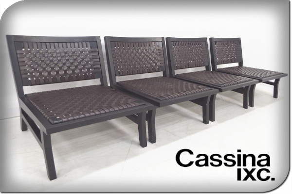 カッシーナixc■カクト/レザーラウンジチェア4脚set/30万/ft118e