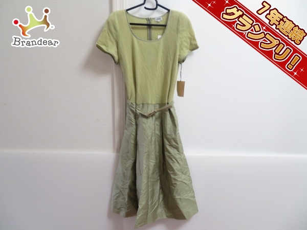 ☆フォクシーニューヨークVネックワンピースグリーンティー希少42