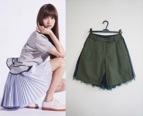 sacai 2013SS ヨンア着 バックシフォンレースキュロットパンツ