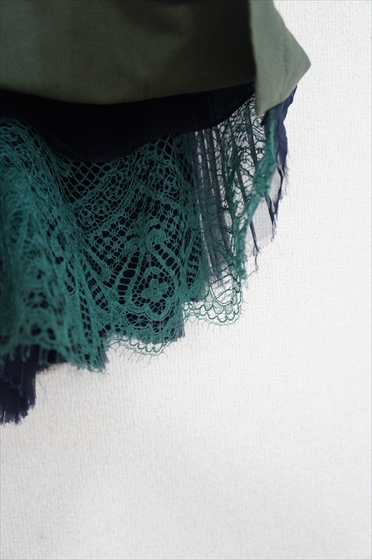 sacai 2013SS ヨンア着 バックシフォンレースキュロットパンツ