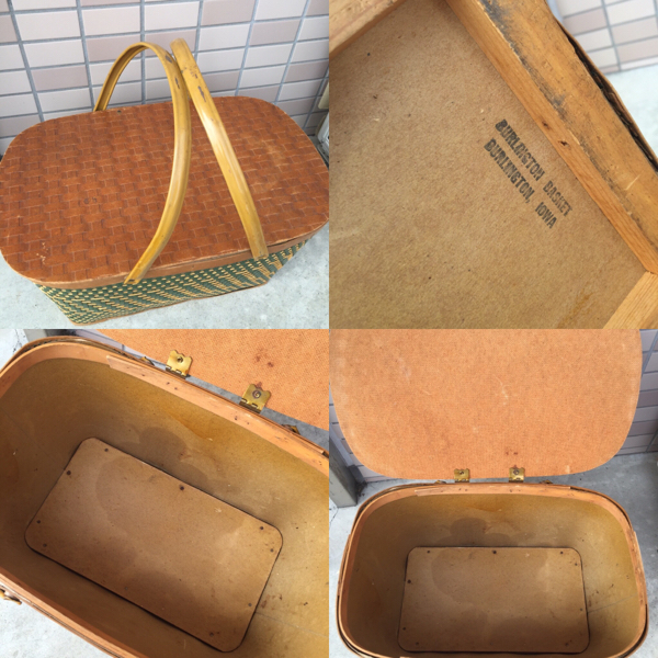 ビンテージ ピクニック バスケット キャンプ 籠 redman hawkeye