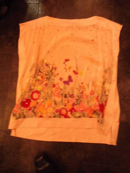 フェラガモ・ピンク・プリント・コットン＆シルク・TシャツL♪