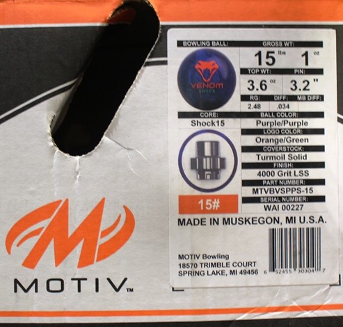 MOTIV】∞新品∞ ベノムショック 15p1oz ボウリングボール モーティブ