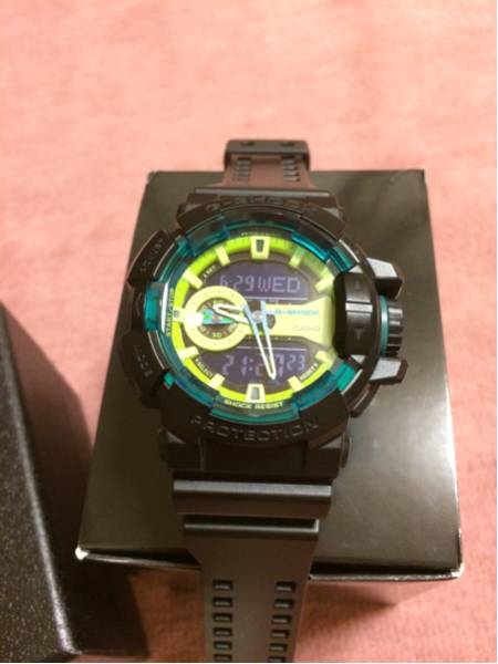 【美品】G-SHOCK ライムアクセントカラーシリーズGA-400LY-1AJF
