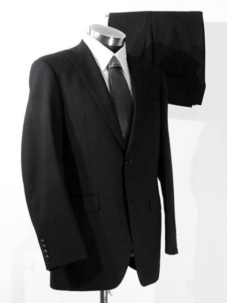 FAAH16◆BELLUMORE/訳有りメンズスーツ/黒◆A6体/総裏地/IG