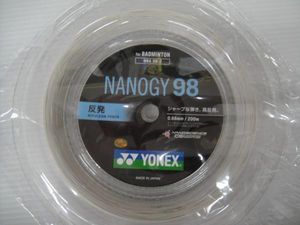 正規YONEXストリング 200m NBG98-2【ナノジー98】シルバーグレー
