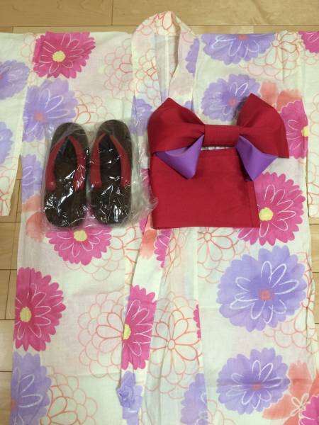 浴衣GRLグレイル可愛い大きな花柄イエロー地3点セット送料一律