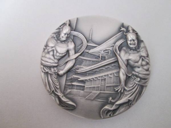 国宝章牌「法隆寺」・造幣局 国宝章牌 法隆寺 純銀メダル 純銀 純銀⁄国宝章