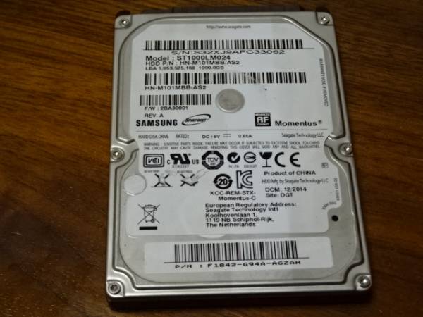 SAMSUNG 2.5 Sata 1TB (1000GB) 1台 フォーマット済み // 4930