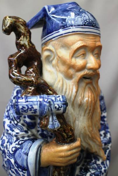 茶器&frasl;茶道具 (0727)　美術品　陶器　染付け　中国仙人　賢人　高さ 40cm 抹茶茶碗 膳所焼き 安南写し 七賢人 陽炎園作 \u2013 今屋静香園