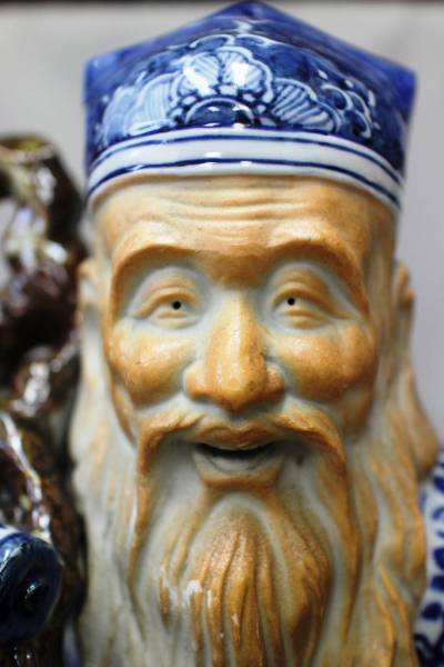 茶器&frasl;茶道具 (0727)　美術品　陶器　染付け　中国仙人　賢人　高さ 40cm 抹茶茶碗 膳所焼き 安南写し 七賢人 陽炎園作 \u2013 今屋静香園