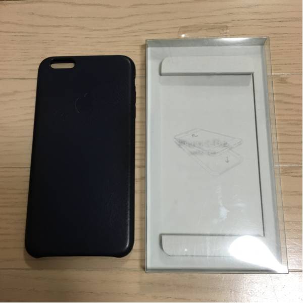 iPhone 6 plus 純正レザーケース ミッドナイト ブルー 中古品_1