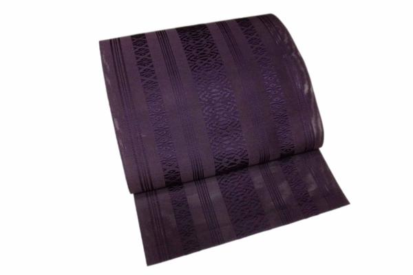（abc)博多織　紫地　紗献上　名古屋帯 962-15