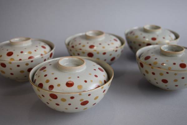 古伊万里 赤絵金襴手 蓋碗 五客 【江戸時代】 【公式通販】