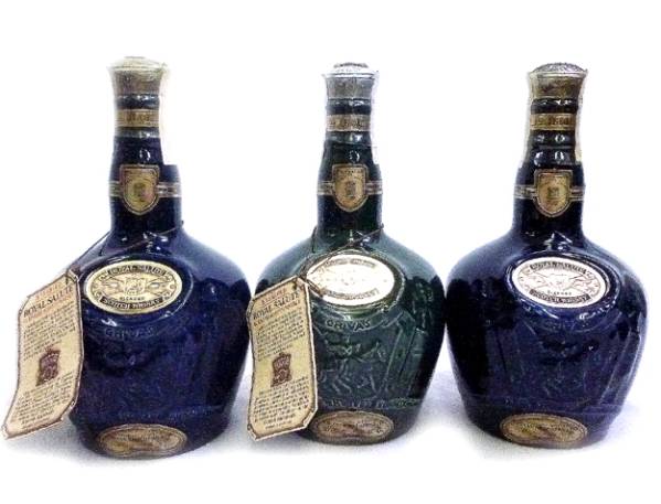 古酒◇ロイヤルサルート21年/緑＆青・陶器ボトル◇3本set未開栓
