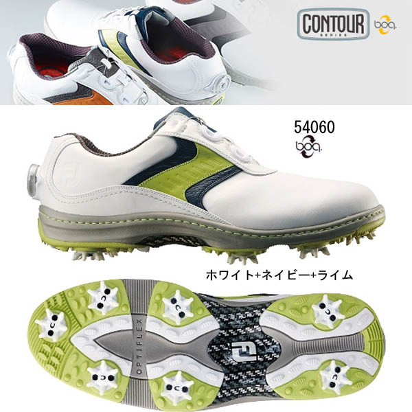 FJ CONTOUR boa ホワイト/ネイビー/ライム W (54060) 26.0cm