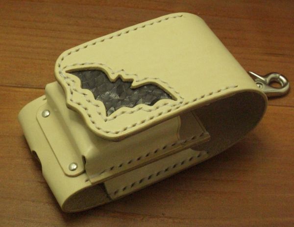 限定iQOSアイコスレザーケースナチュラルハンドメイドヘビ革