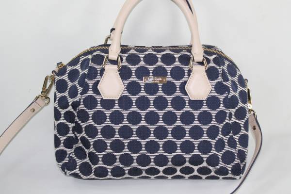 ケイトスペード 2wayバッグ コットンキャンバスXレザー 超美品