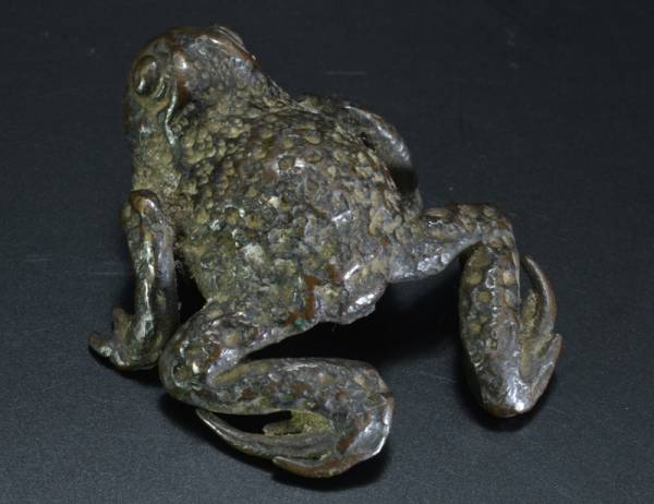 慎】古銅 鋳物 蝦蟇蛙 置物 古玩 UYQG 蝦蟇邸[カエル] - koubou