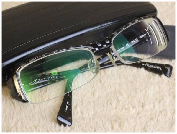 1円～【アランミクリ本物】メガネフレーム/黒【C96②I