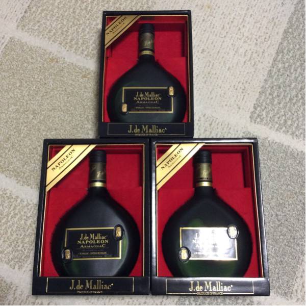 アルマニャックナポレオン飲み比べ3本組 古酒 J.de Malliac ARMAGNAC ナポレオン 700ml 箱付 3本 セット