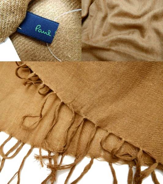 上品 1.5万 ポールスミス 無地 カシミヤ シルク 大判ストール