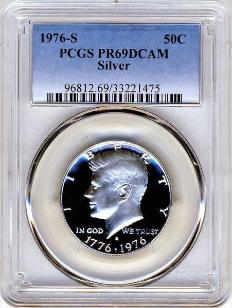 ★1円 アメリカ 1976 PCGS PR69DC ケネディ50c銀貨 建国200周年