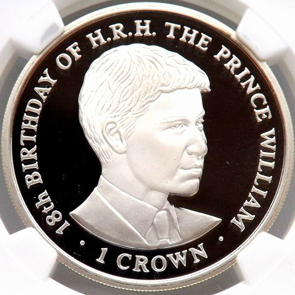 ウィリアム王子生誕18周年 ジブラルタル 2000 銀貨 NGC PF69UC