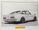 ★鉛筆画　イラスト　旧車　B110 サニーワークス　A4額付　送無