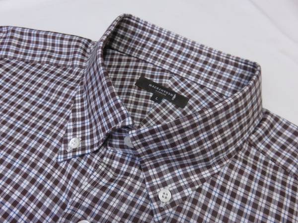 ☆マッキントッシュロンドン☆長袖チェックシャツ☆L ☆茶系