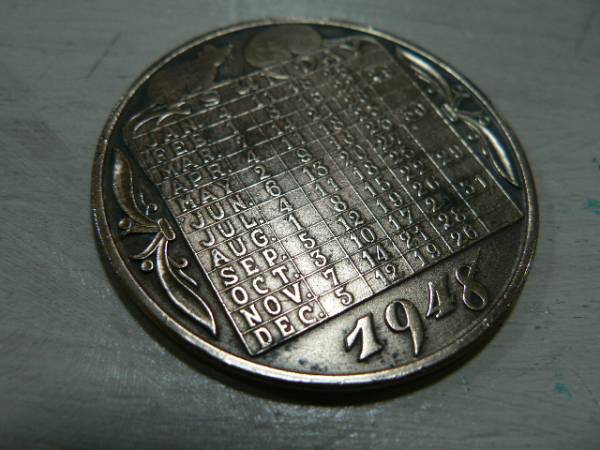 日曜表 ★ 1948 最初の日曜表メダル セネカ格言 レア 造幣局製