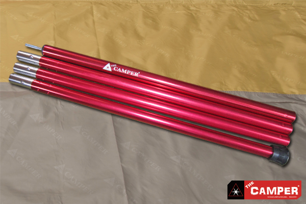 ザキャンパー 部品 RED アルミポール 2.4M/0.8kg 4節