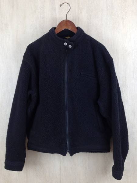 A BATHING APE◆フリースレトロジャケット/-/-/BLK/着用感有