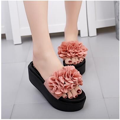サンダル ピンク 花付き レディースシューズ 夏新品23.0cm　j2q0