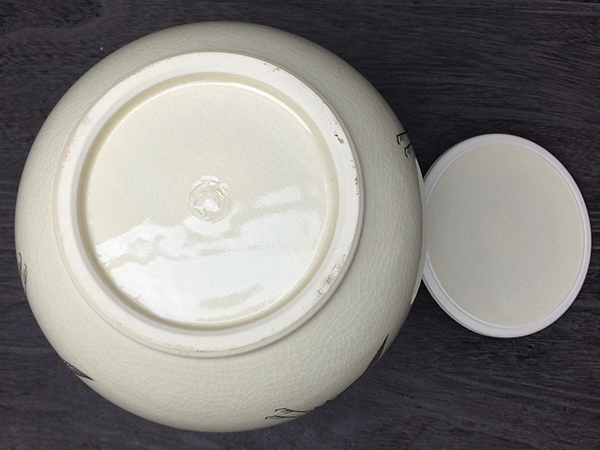 通次嵩山造 水指 仁清写 砂金袋 松喰鶴 茶道具 京焼