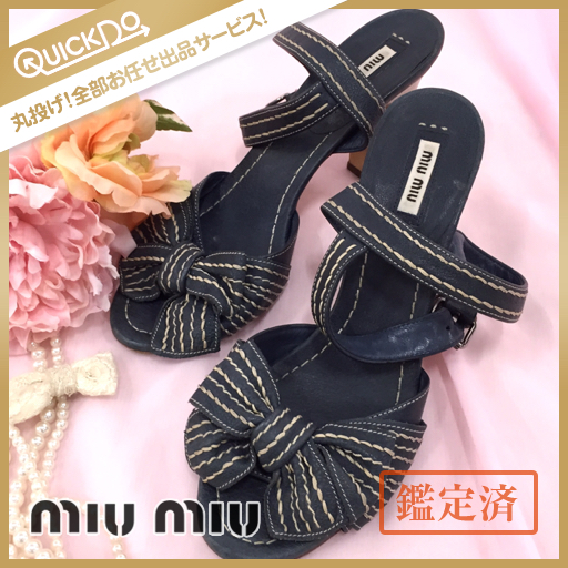 MIUMIU ミュウミュウ サテン ハイヒールプラットフォーム サンダル 黒 リボン 美品 サイズ38ハーフ サンダル 黒 38ハーフ MIU ミュウミュウ 美品 リボン フリマアプリ クリスタル