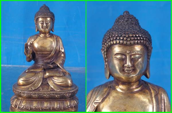 旧家整理品 美術館級中国明時代 銅製子如来様※激安骨董品 G1145A12-3