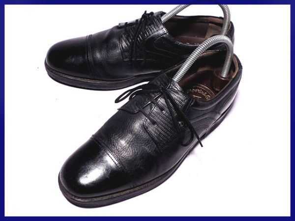 美品*リーガルImperial*シボ本革ストレートチップ24.5黒◆@G47