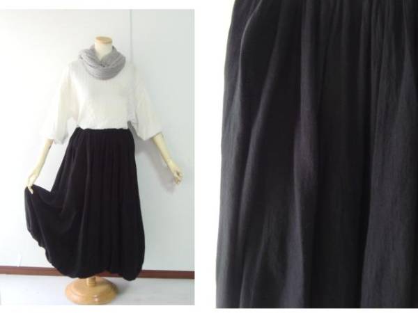 コットンバルーンお洒落スカート　　ブラック