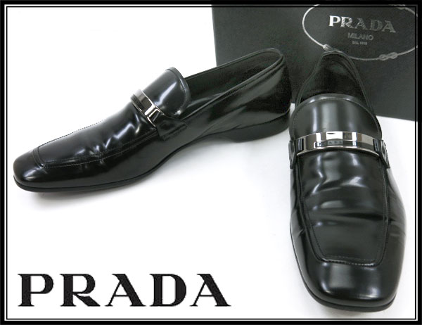 美品★PRADA プラダ ローファー 2D2405 ブラック 9/28cm 革靴