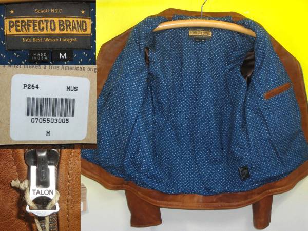 買取SH7■新品ショットP264ダブルライダースM茶PERFECTO/税込