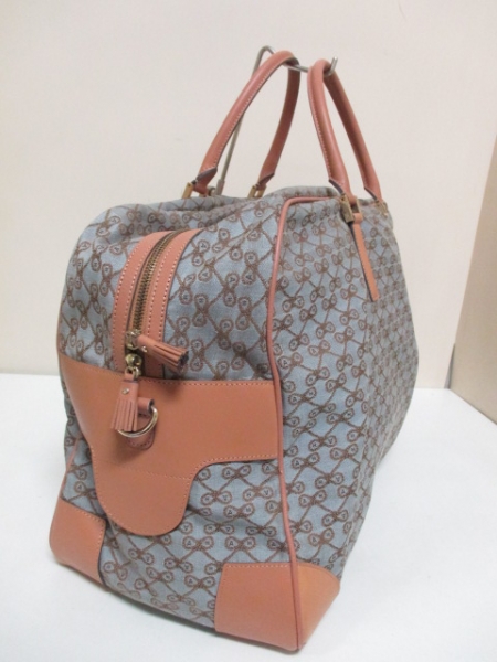 アニヤハインドマーチ ボストンバッグ - ライトブルー×ベージュ