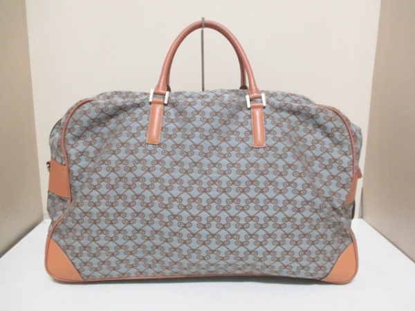 アニヤハインドマーチ ボストンバッグ - ライトブルー×ベージュ