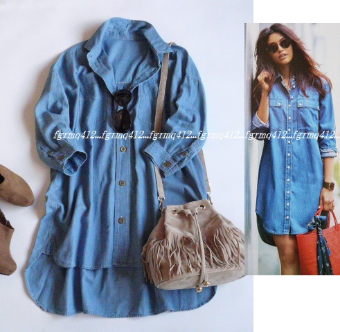 新品ROPEロペピクニック★シャンブレールーズデニムシャツSBL